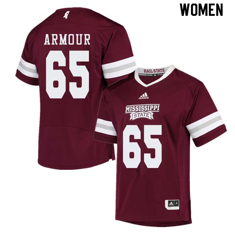 Women #65 Brett Armour Mississippi State Bulldogs College Football Jerseys Sale-Maroon